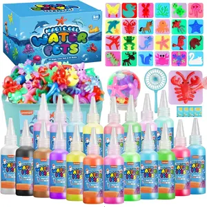 Magic Water Elf Toy Kit–Squishies for Kids, 20 Gels & 10 Molds, Magic Gel Water Pets Sensory Toy, Fun DIY Craft Kit, Party Favors, Birthday & Christmas Gifts for Kids Ages 3+
