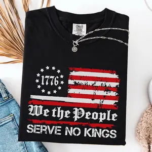 Comfort Colors® We The People Serve No Kings Shirt Patriotic Political Tee Democracy Shirt Anti-Tr^mp Shirt Protest Shirt Liberal Shirt