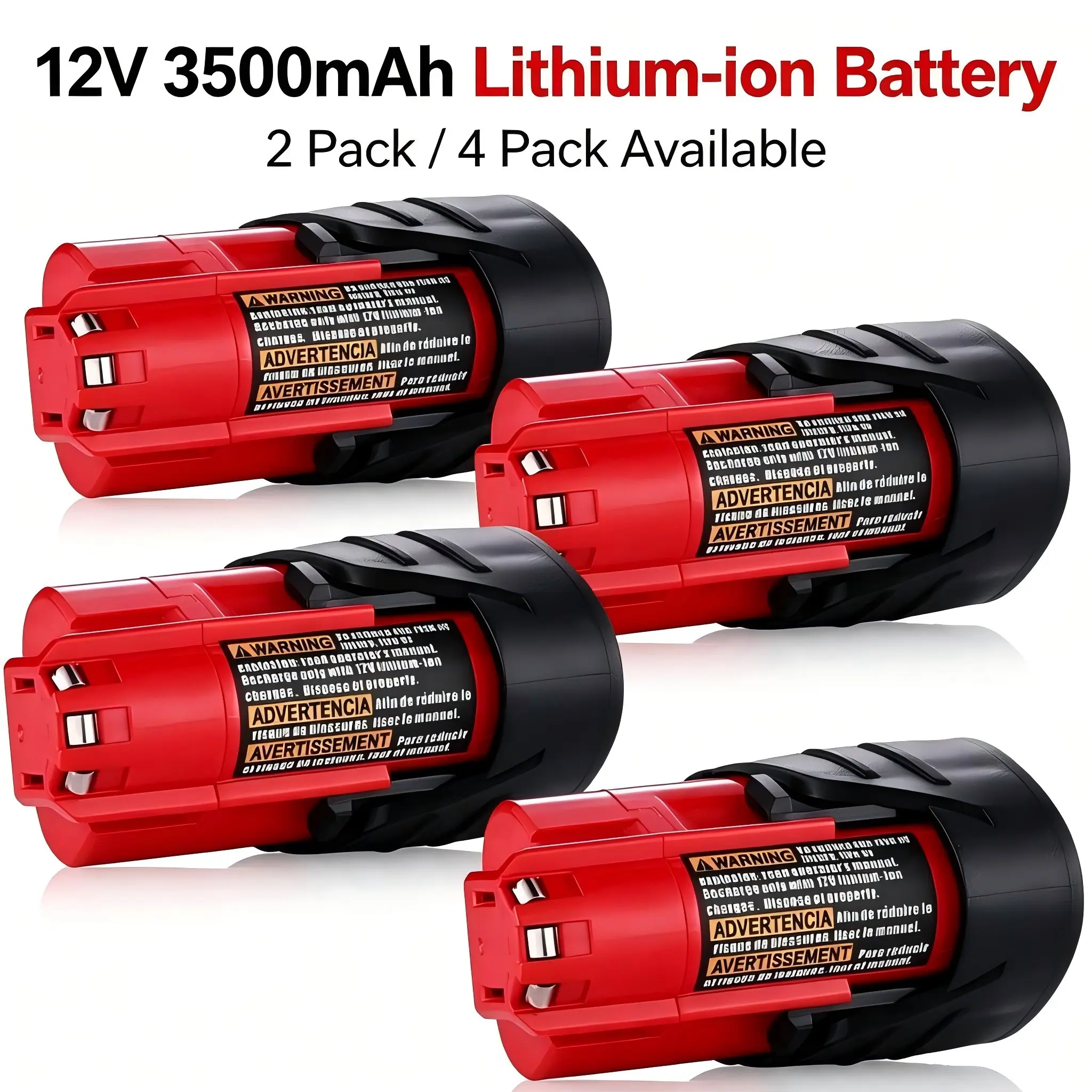 2/4Pack 12V 3.5Ah Replacement for Milwaukee M12 Battery Lithium 48-11-2411 48-11-2420 48-11-2401 48-11-2402 48-11-2401 Cordless Tools