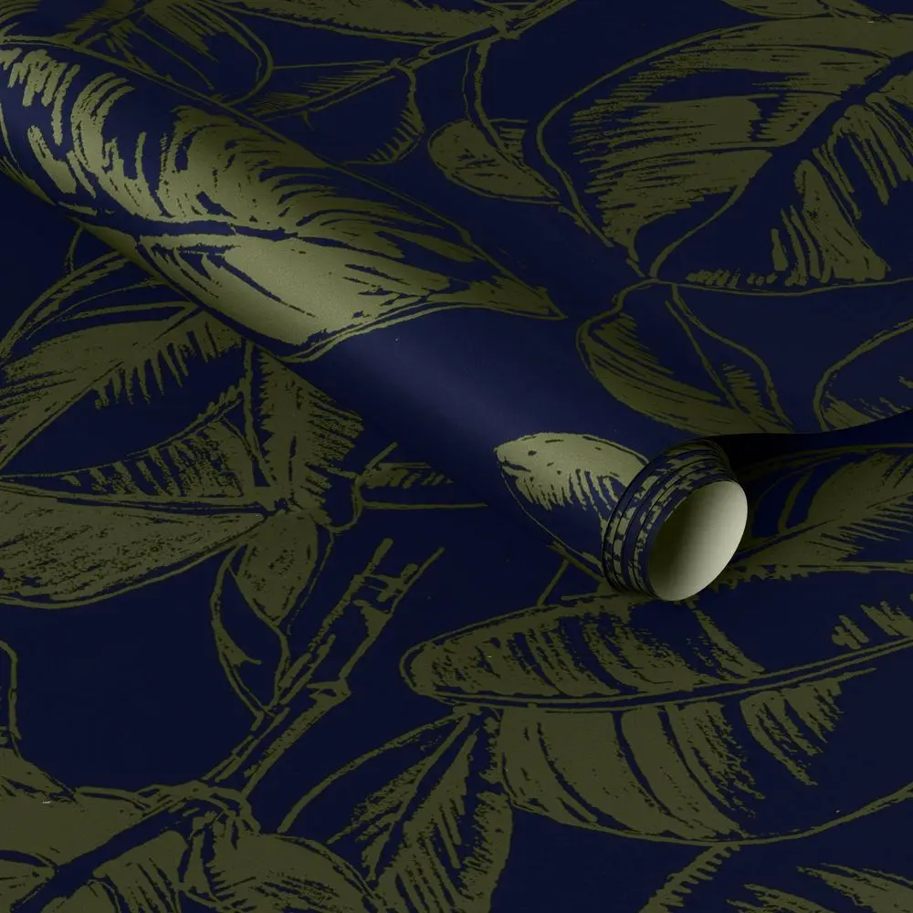 Threshold Navy Ficus Wallpaper, Home Improvement Building Supply for House Decor