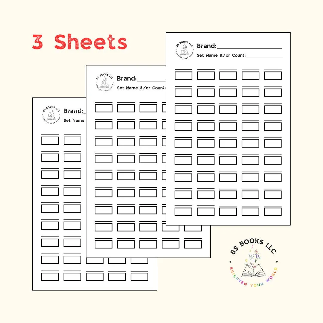 3 Swatch Sheets - 5.5" x 8.5" - White Cardstock
