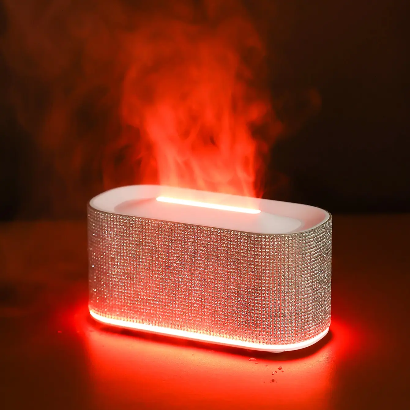Mini Ultrasonic Aromatherapy Humidifier, Aromatherapy Diffusers, Aromatherapy Machine, USB Powered Humidifier, Fragrance Aroma Humidifier, 160ML Diamond Design, Colorful Flame Light, Air Purifier, Suitable for Home Office Bedroom Car Travel