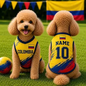 Personalized 2026 Pet Soccer Jersey, Soccer Outfit for Dogs Cats, Colombia Football Shirt Name Number, Cute Puppy Sportswear, Dog Lover