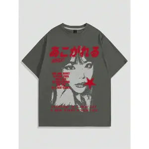Anime Men'S Casual Slogan & Figure Print round T-Shirt Halloween Sport T-Shirt Women'S Oversized Unisex Summer Outdoor T-Shirts