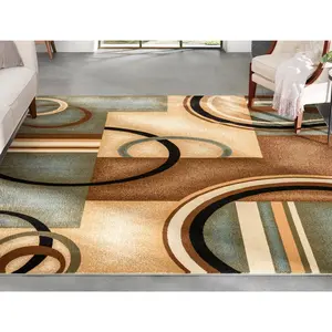 Arcs & Shapes Light Blue Modern Rug