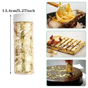 Gold Foil Silver Foil Rose Gold Foil Birthday Cake Decoration, Party Decor, Dessert Table Decor, Baking Craft Supplies, 2g Per Bottle