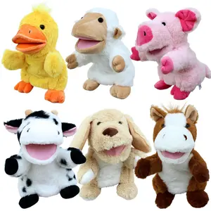 Plush Animal Puppets, Plush Toys, Soft Stuffed Animals, Christmas Birthday Party Gifts, Farm Animals for Storytelling and Role-Playing, Winter Warm Hand Gloves