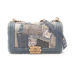Pre-owned CHANEL Denim Shoulder Bags Boy Patchwork Shoulder Bag