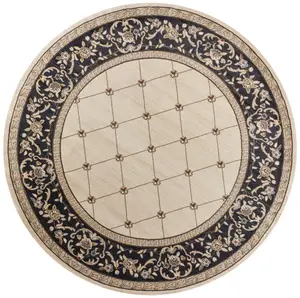 Avalon 5614 Ivory/Grey Courtyard Machine Woven Performance Area Rug - KAS