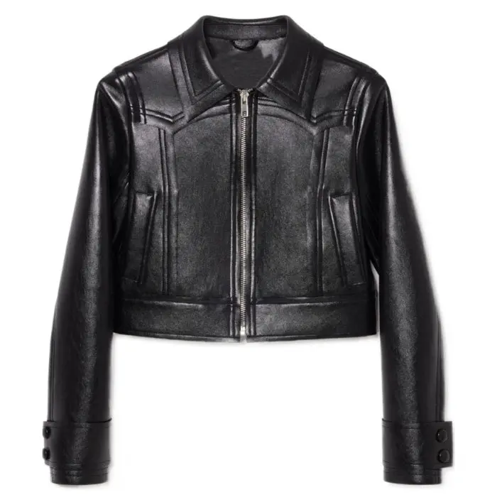 Luna Luxe Premium Cropped Leather Jacket for Women