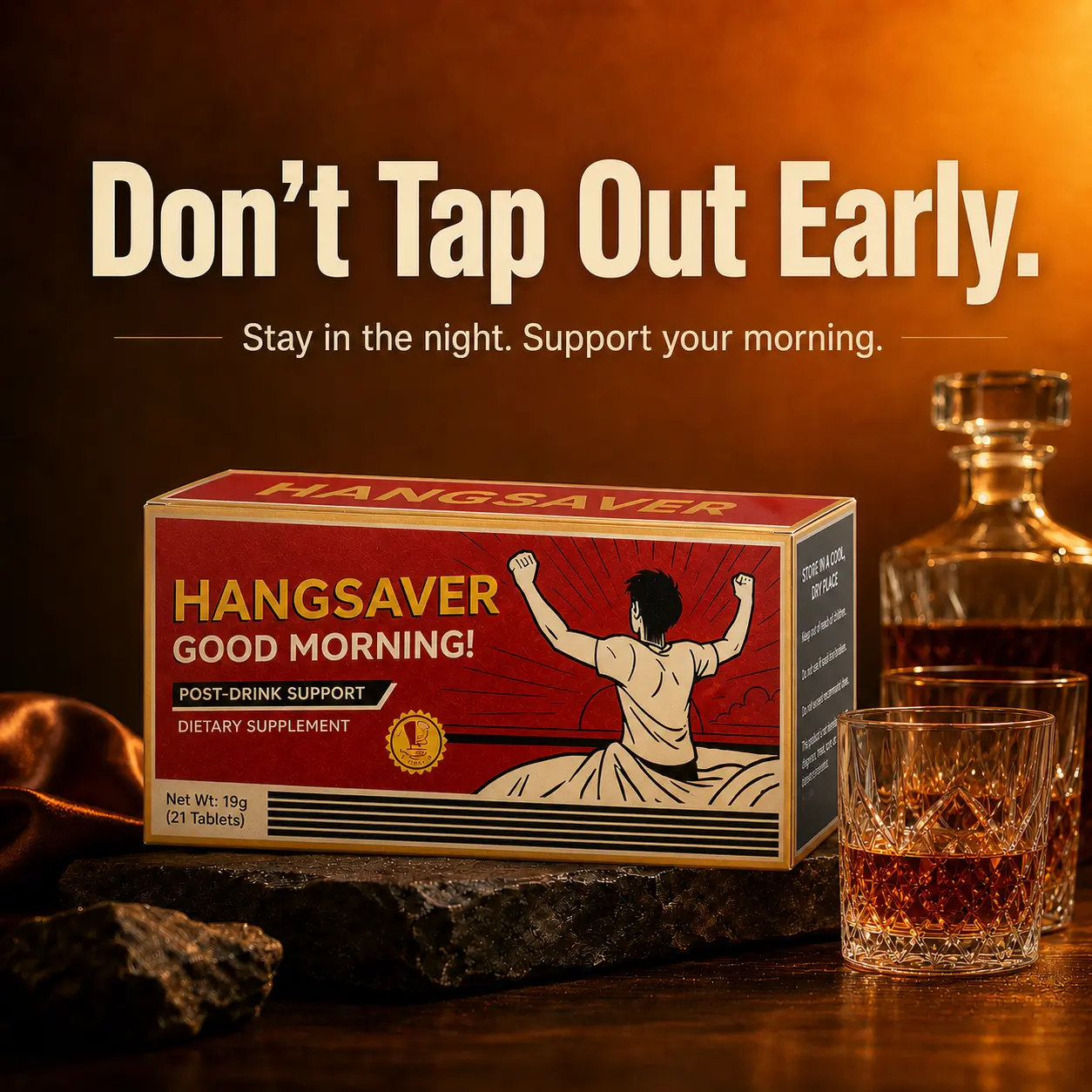 HangSaver Post-Drink Support, 7 Servings, 800mg DHM & Electrolytes, After-drink Recovery Support