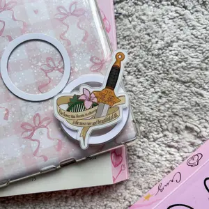 The Flower That Blooms In Adversity Phone Grip - Mulan Inspired Dagger Griptok - Aesthetic Pink Lily Sword Phone Holder - Asian Culture Inspired Accessory - Strong Woman Empowerment Gift