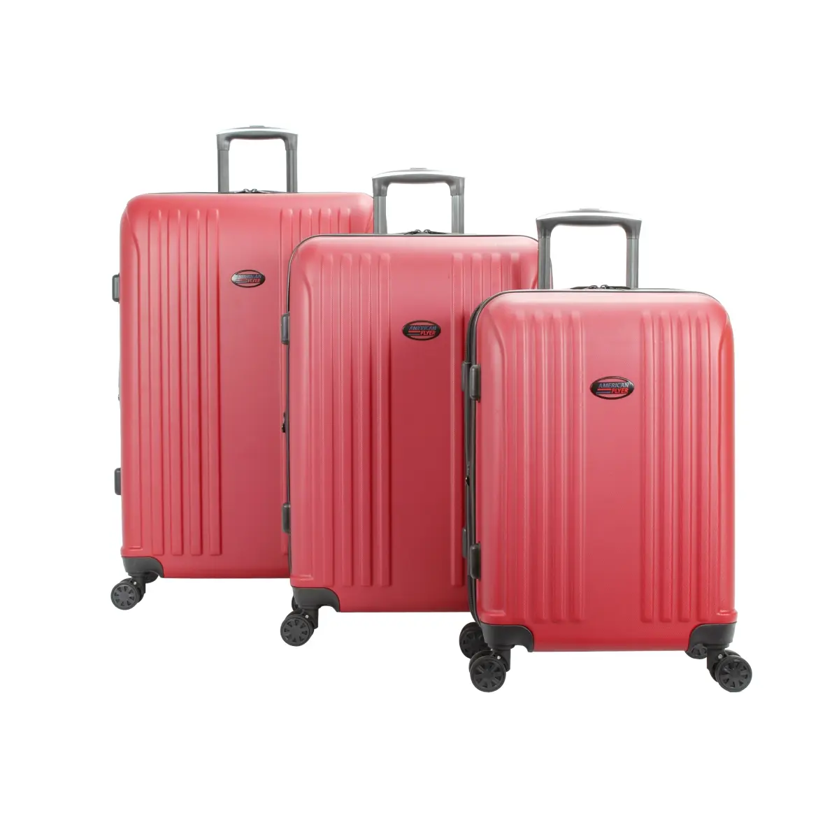 American Flyer AF122-ST3-RED 3-Piece Moraga Hard Side Spinner Luggage Set - Red, Synthetic Shell, 26" Spinner, Multi-Compartment, Exclusive Design, Hard Shell Organizer, Bag Organization, 2 Closures, 14.6x10.4x22in, for Travelers, Two Closures