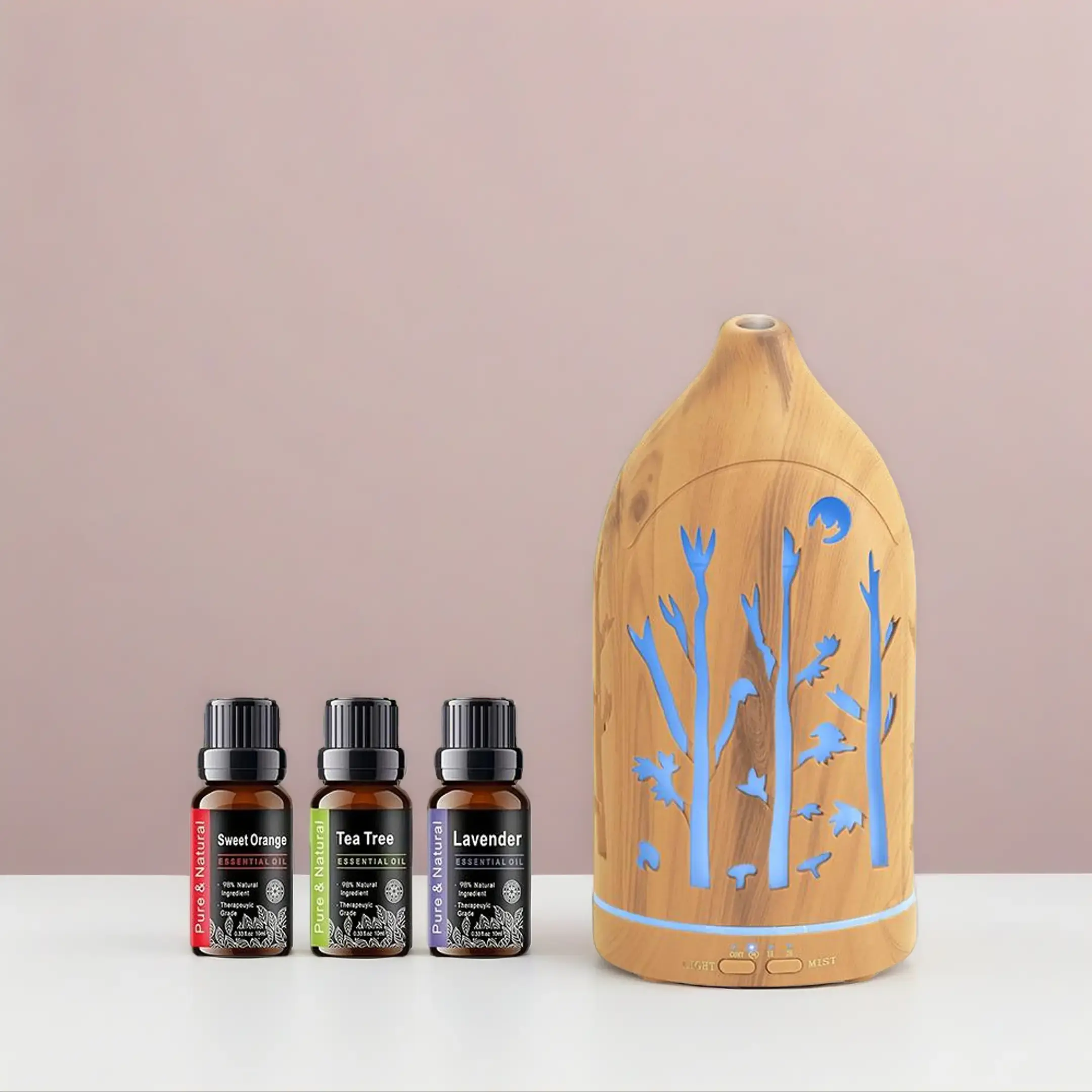 7 Color LED Aromatherapy Diffuser with Auto Shut Off & 3 Essential Oils Humidifier Set 7 Color LED Aromatherapy Diffuser with Auto Shut Off & 3 Essential Oils Humidifier Set