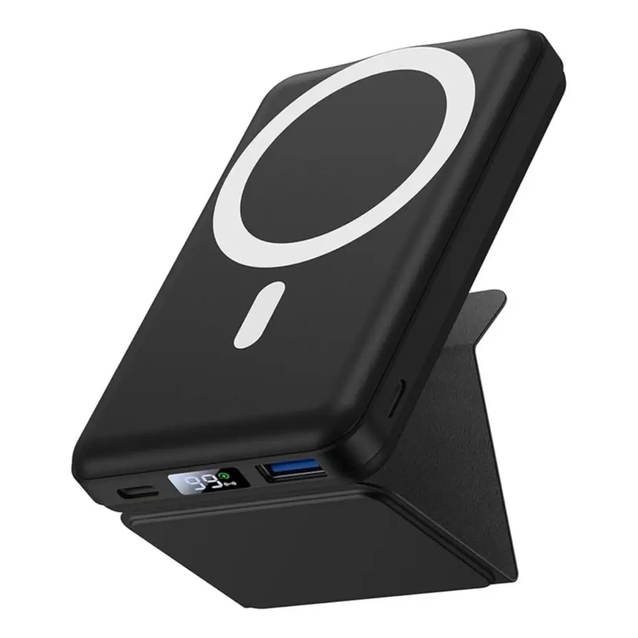 Magnetic Battery ,Magnetic Power Bank, 10000 mAh Power Bank With Folding Stand With USB-C Cable…