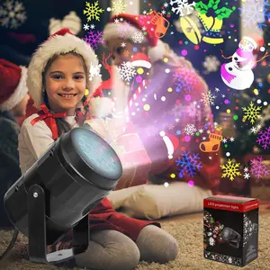 LED Christmas Projector, Rotating LED Stage Light, Outdoor Decorative Lighting, USB Powered Decoration for Home & Party, Valentine's Day Gift Festive
