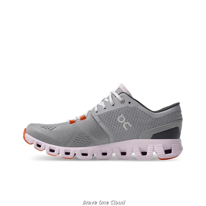 Brand New Original Box Unisex Light Gray Pink Knit Running Shoes Lightweight Wave Hollow Cushion Non Slip Breathable Mesh Gym Walking Casual Athletic Sneakers US Sizes 5-12
