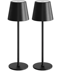 2 Pack Cordless Table Lamp Rechargeable 5000mAH Battery Operated Lights Touch Control LED Portable Desk Lamps 3 Color Dimming for Outdoor Coffee Bedroom Kitchen