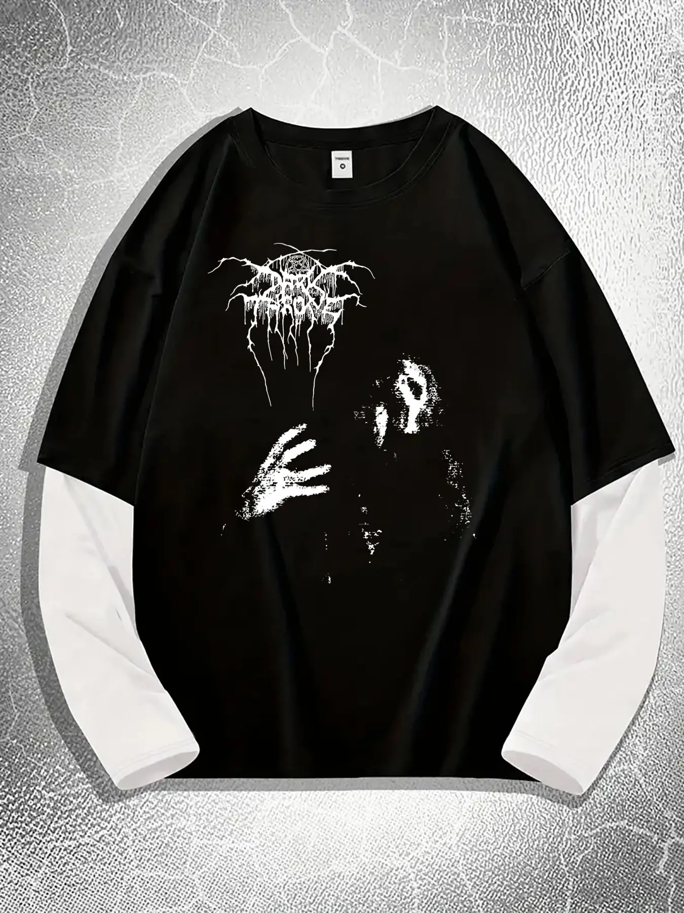 Gothic Darkthrone Death Festival Loose Long Sleeve Round Neck T-Shirt, Fashion Street Casual Style, Comfortable Trendy Gift Top
