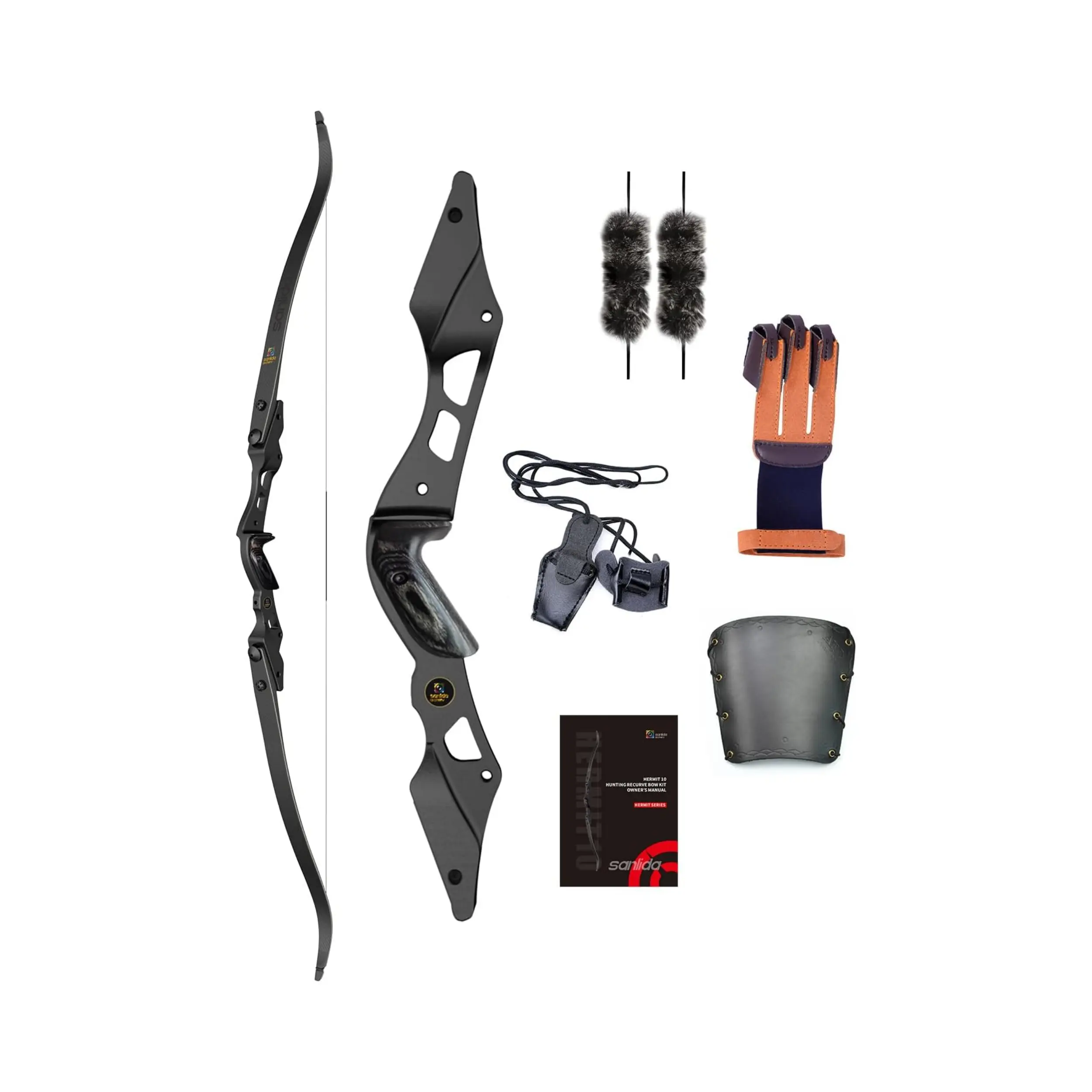 Sanlida Hermit 10 ILF Hunting Recurve Bow Kit for Adults 60"-62" 30-55Lbs Archery Recurve Bow, CNC ILF Riser, Carbon & Graphite Foam Core ILF Limbs, RH Only, Limited Life-time Warranty
