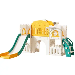 SUNNYGLADE Children's slide with storage space and non-slip steps Multi Purpose Inflatable Playground Equipment Durable Multifunction Colorful