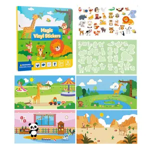 Teen Interactive Reusable Sticker Book, Activity Book, Boys & Girls Birthday Gift, Travel Toy, Learning Educational Toy, Animal Scrapbook Decals, Interactive Learning Stickers