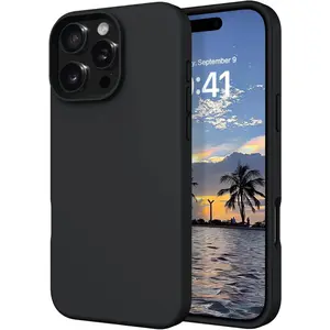 Smooth Liquid Silicone Phone Case for iPhone 17/16/15/14/13/12/11 Pro Max/Plus, Shockproof Protective Cover