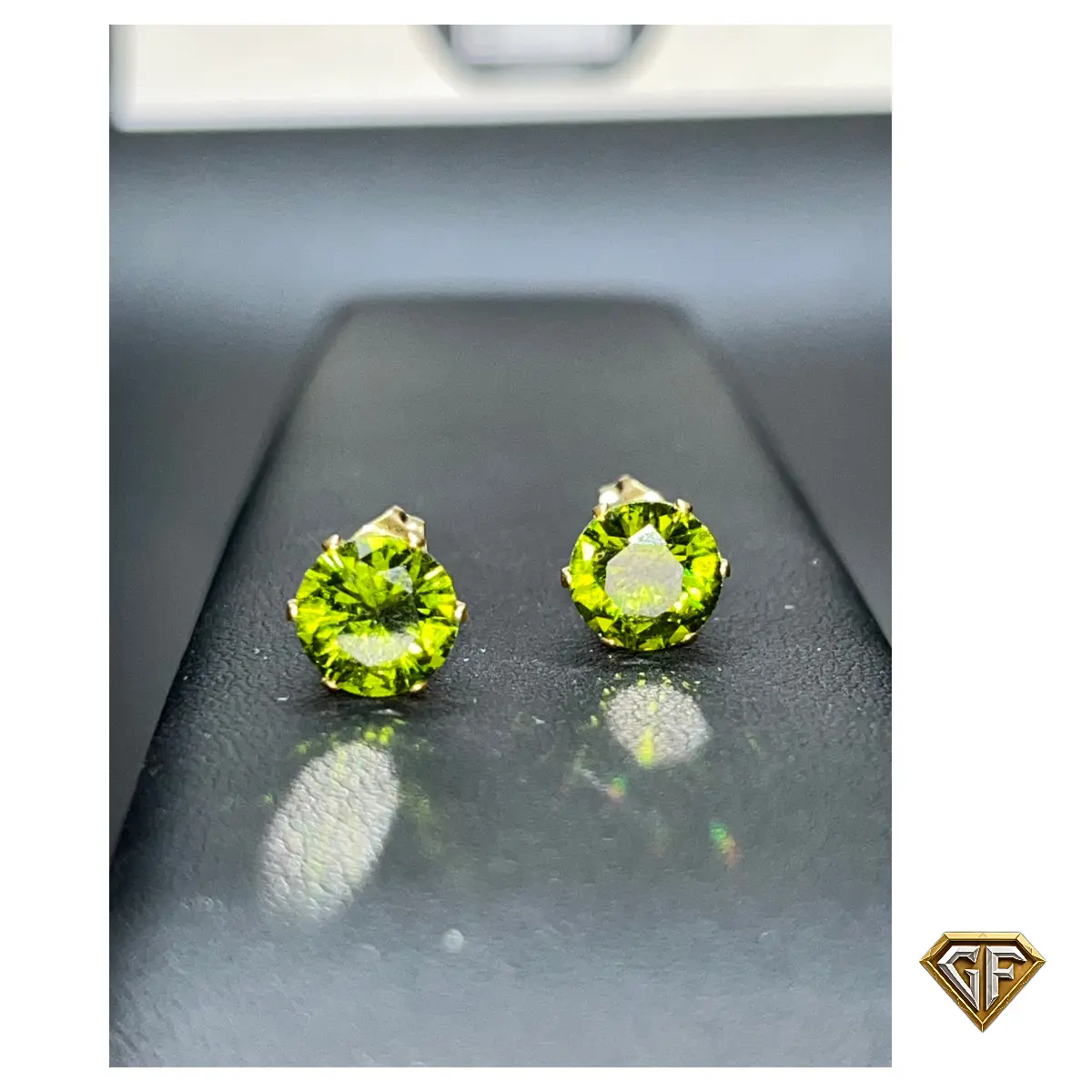 Green Peridot Stud Earrings August Peridot Birthstone Round Gemstone 5mm or 8mm Christmas Gift for Her Elegant Timeless Design perfect August birthday gift