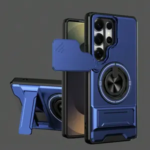 360° Rotatable Ring Flip Phone Case, Magnetic Buckle Design, Flip Lens Protection. Compatible with Samsung Galaxy S26, S26 Plus, S26 Ultra, S25 FE, S24, S23 Plus, S22, S21 and A14-A36 Series. Dual Stand, Shockproof & Drop Resistant, Multiple Colors,