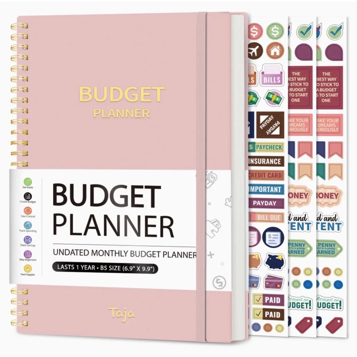 Budget Planner - Monthly Budget Book with Expense Tracker Notebook, Undated Bill Organizer & Finance Planner to Take Control of Your Money, Account Book to Manage Your Finances