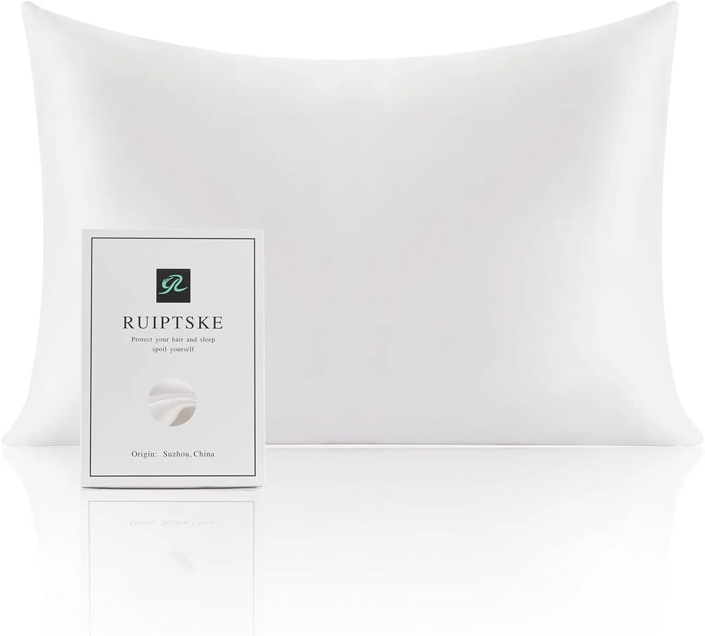 RUIPTSKE 100% Pure 6A Grade Mulberry Silk Pillow Case, 1pc Double-Sided Soft Breathable Durable Wrinkle Resistant Anti-Allergic Pillowcase with Hidden Zipper, Hand Wash Only Gift for Women, Cooling Sleep, Smooth Texture