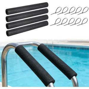 4 Pack Pipe Insulation Foam Tube, 15.74 Inch Black Pool Noodles Foam Snake Pipe Wrap Protection Multi-Purpose Soft Foams Tubing for Winter Water Pipes and Outdoor Indoor Swimming Pool Handle