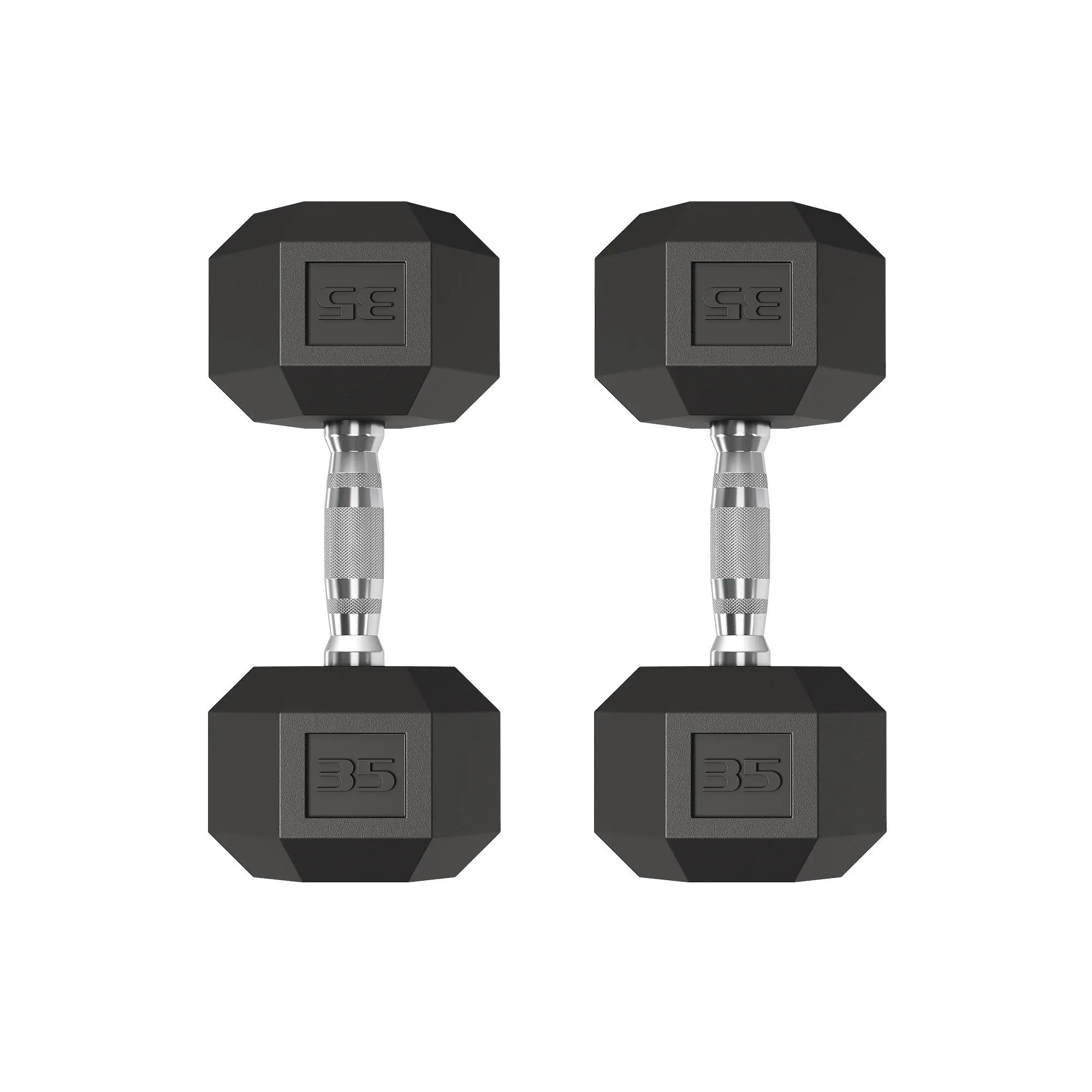 Unisex 35lb Hex Dumbbells (Set of 2, 70lbs Total) - Heavy-Duty PVC-Coated Cast Iron Weights, Non-Slip Steel Handles, Anti-Roll Pair for Home Gym Glute & Core, Grip Enhancement Weight Lifting, Unisex Names