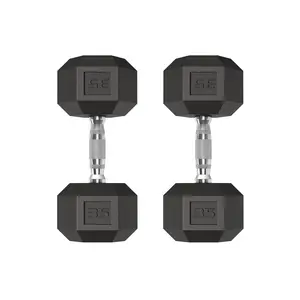 35lb Hex Dumbbells Set of 2 (70lbs Total), Heavy Duty PVC Coated Cast Iron Weights with Non-Slip Steel Handles, Anti-Roll Dumbbell Pair for Home Gym Strength Training, Full Body Workout Gear for Men & Women