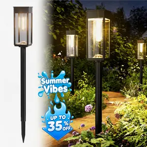 Summervibes,Elegant Solar Pathway Lights Modern Luxury | Easy Installation, Auto On/Off & IP65 Waterproof | For Garden, easiestgardenmakeoverYard & Driveway, Solar Outdoor Lights, Decorative, Rechargeable Outdoor Backyard Light