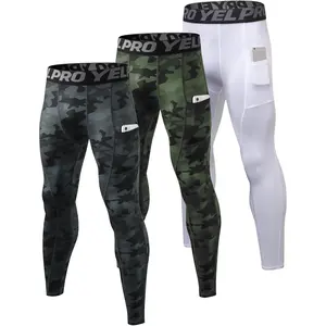 2 or 3 Pack Compression Pants Men Running Leggings Workout Base Layer Athletic Tights with Pockets for Gym Basketball