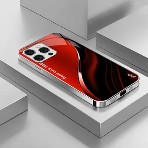 Suitable for [iPhone 12 Pro Max] High-end simple silk electroplated metal glass mobile phone case, affordable, fully shockproof, drop-proof, wear-resistant-888