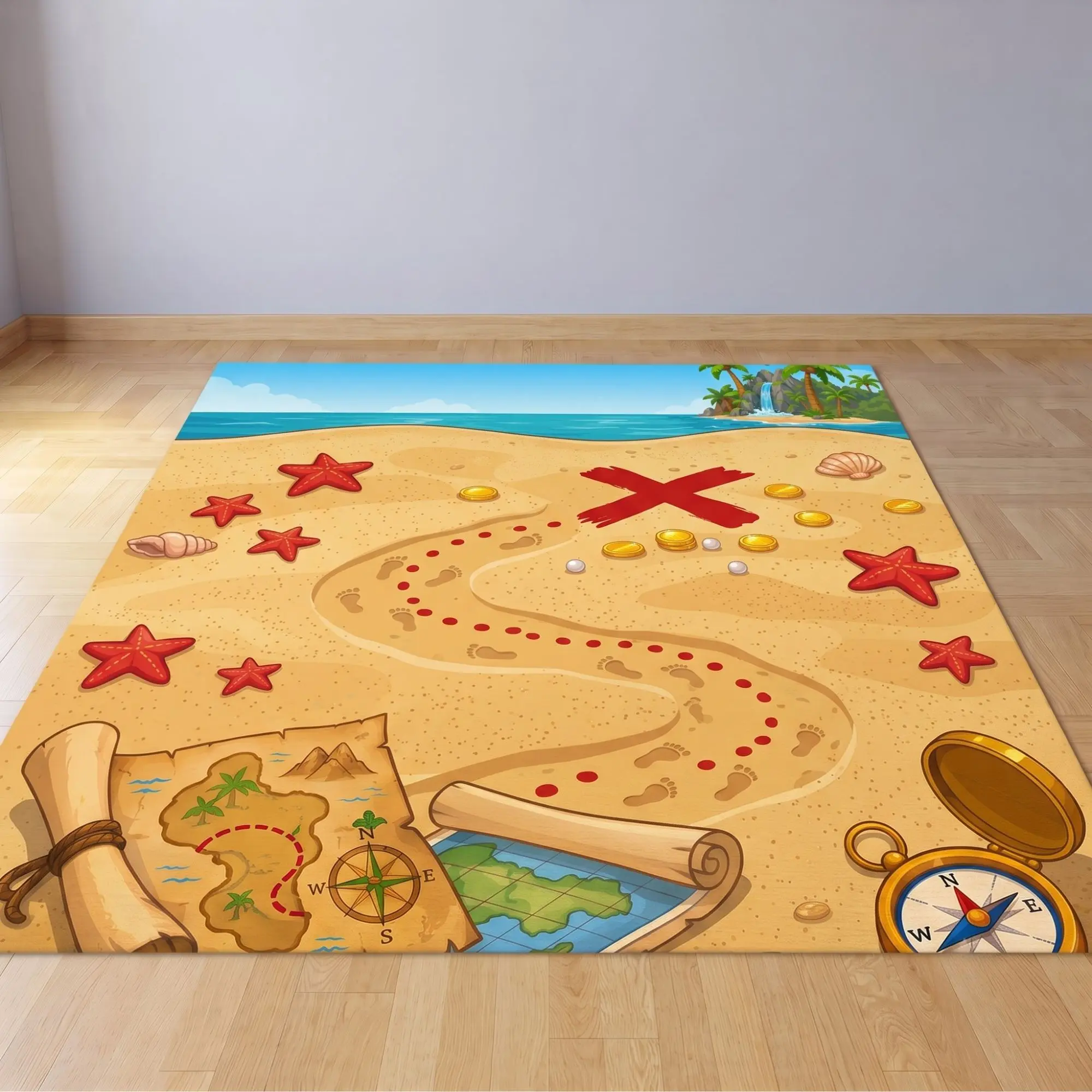 Pirate Adventure Printed Party Floor Decals, Festive Event Decor for Home & Party Supplies Backdrops