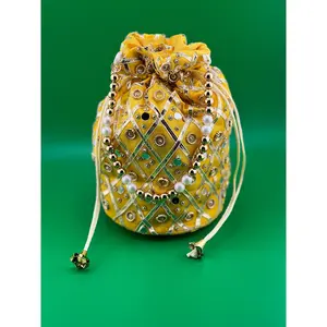 Mirror Work Indian Ethnic Potli Bag | Hand Bag | Hand Purse for Party Wedding and Gifting | Women Mirror Potli Bag | Pouch | Coin | Phone | Key | Jewellery Purse for Women & Girls