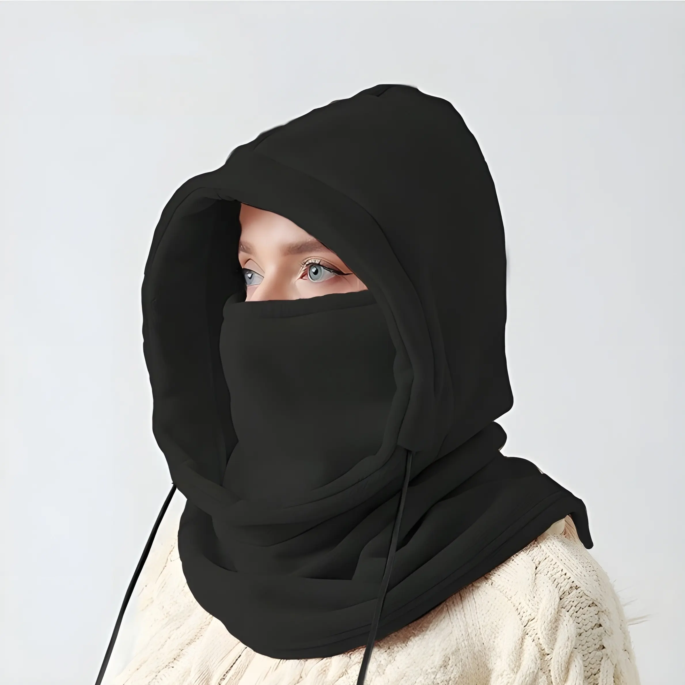 High Quality Balaclava Hat in Solid Cotton Blend, Windproof Face Coverage for Unisex All Seasons Outdoor Sports, Balaclava Headwear, Adults, Full Face Balaclava Sports & Outdoor Hats