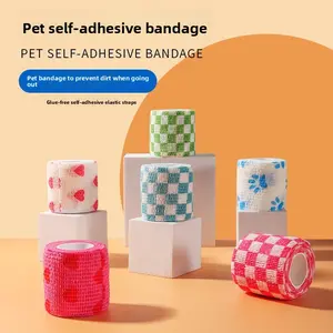 Self-adhesive elastic bandages for pets can be torn by hand, suitable for dogs and cats to use outdoors to prevent dirt, made of non-woven fabric, lightweight, breathable, and portable