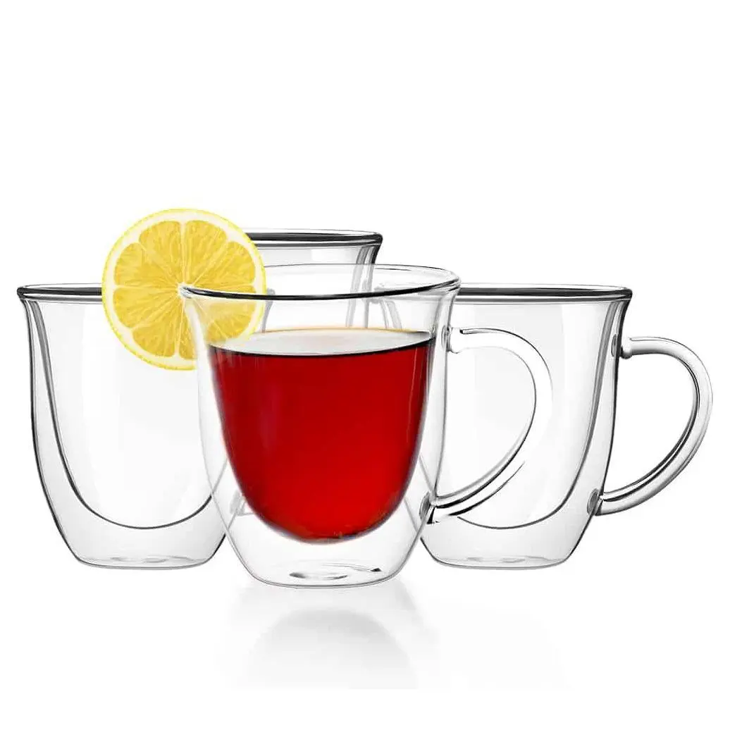 JoyJolt Set of (4) 7.4-oz Serene Double-Wall Insulated Glasses