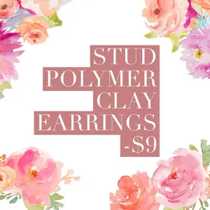 You Pick Box Polymer Clay Stud Earrings - Stylish Earrings for Everyday Wear, Available in Sizes 0.1 to 3 Inches, Unisex Trendy Jewelry