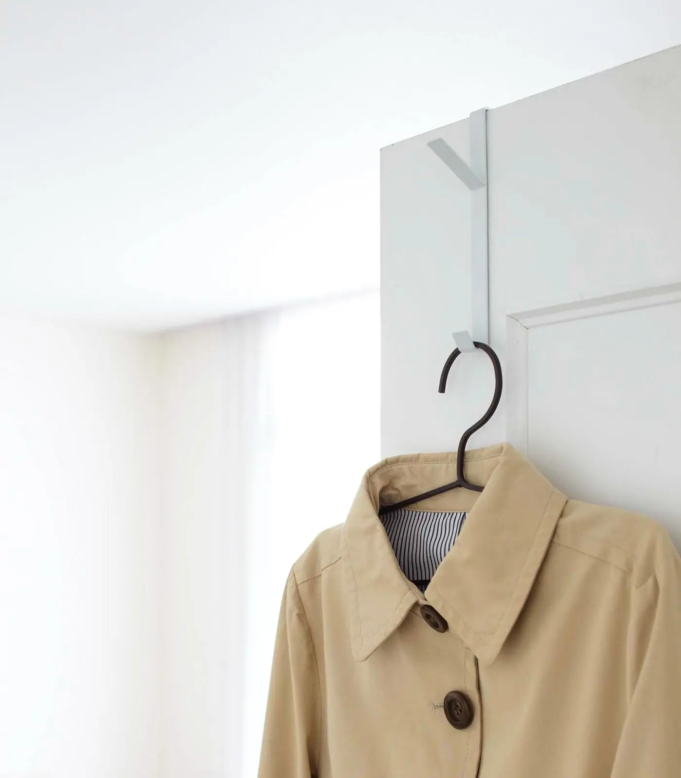 Steel Over-the-Door Organiser Hook, Repositionable Hooks & Rails for Home Organization