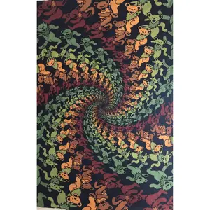 Grateful Dead Dancing Bears Wood Spiral Tapestry