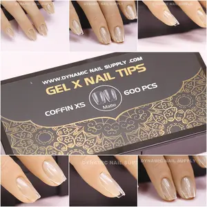[Coffin XS] Full Cover Tips - Soft Gel X tips - 600 pcs - Extra Short 11 sizes