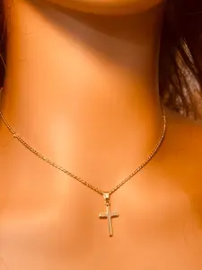 Gold Filled Cross Necklace | 1mm Chain | 16–20 Inch Length