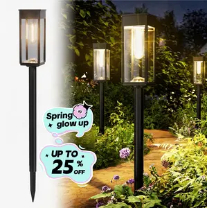 Elegant Solar Pathway Lights Modern Luxury | Easy Installation, Auto On/Off & IP65 Waterproof | For Garden, Yard & Driveway, Solar Outdoor Lights, Solar Floor Lamps Outdoor Lights, Decorative, Rechargeable Outdoor Backyard Light