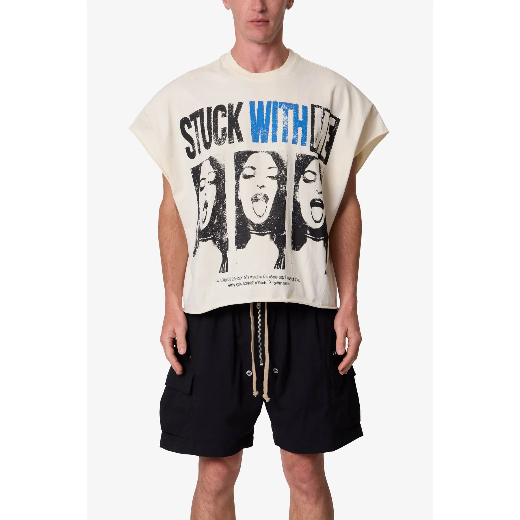 mnml Stuck With Me Cut Off Tee - Off White