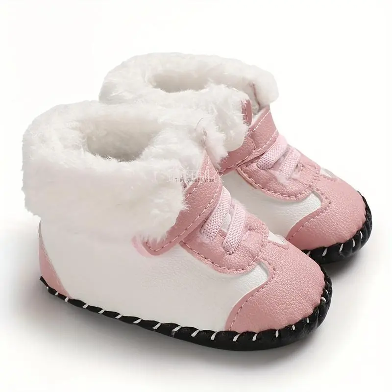 Unisex Infant-Toddler Winter Ankle Booties, Plush Faux Fur Lined, Warm, Soft, Non-Slip Rubber Sole, TPR, Kids' Fashion Footwear (0-3 Years)